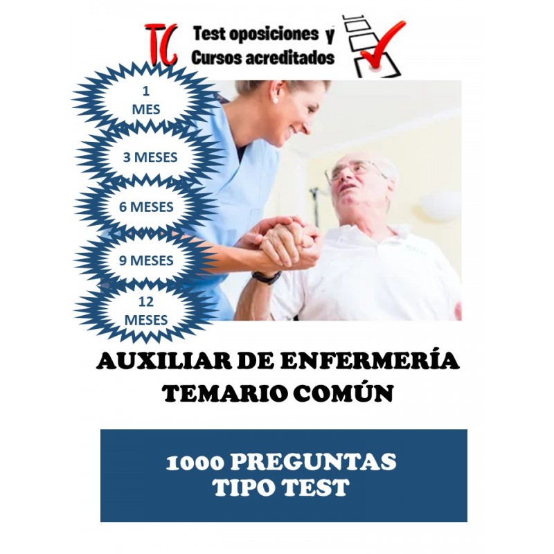 test Auxiliar de Enfermeríaonline clasificado por temas 1000 preguntas