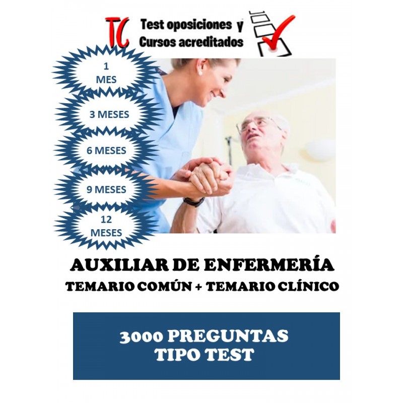 test Auxiliar de Enfermeríaonline clasificado por temas 3000 preguntas